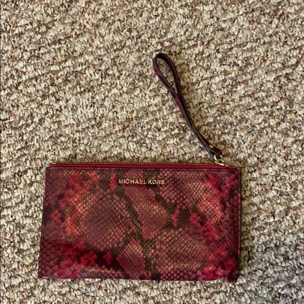 Pink Snakeskin Michael Kors Wristlet